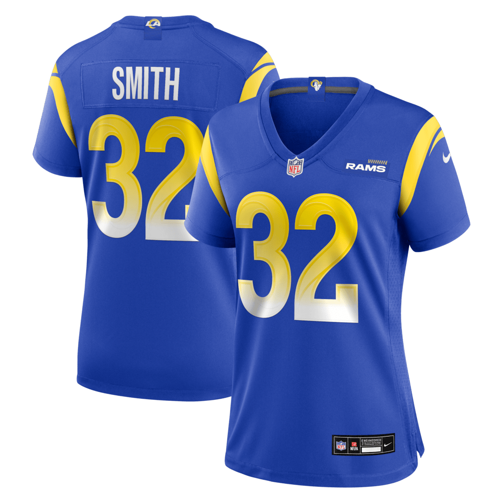 Christopher Smith 32 Los Angeles Rams Women's Team Game Jersey - Royal
