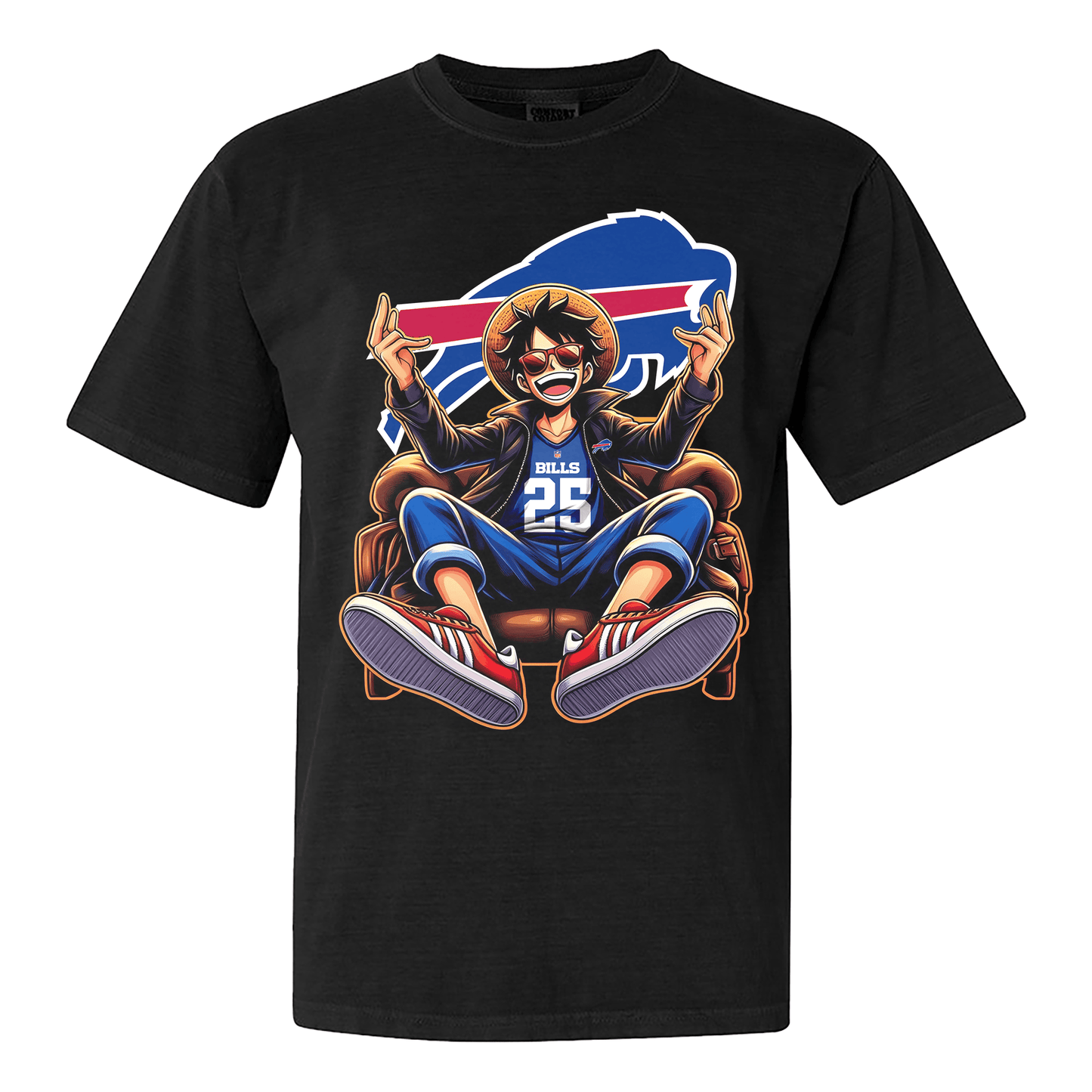 Buffalo Bills Luffy T-shirt - Black