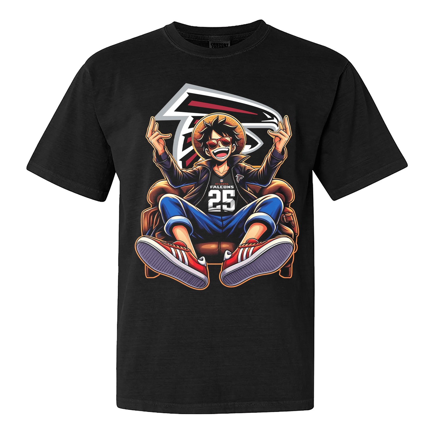 Atlanta Falcons Luffy T-shirt - Black