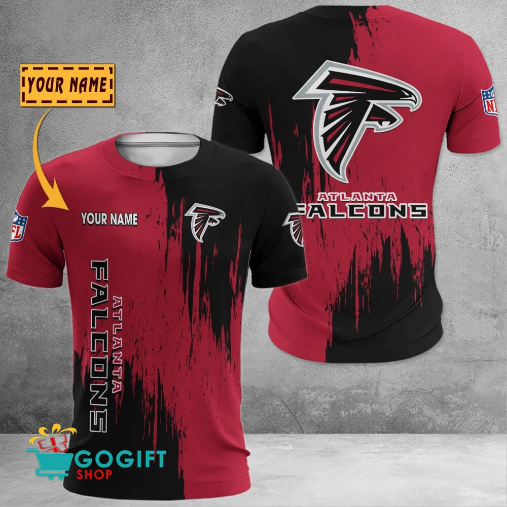 Atlanta Falcons Custom Name Scratched Color All Over Printed T-shirt