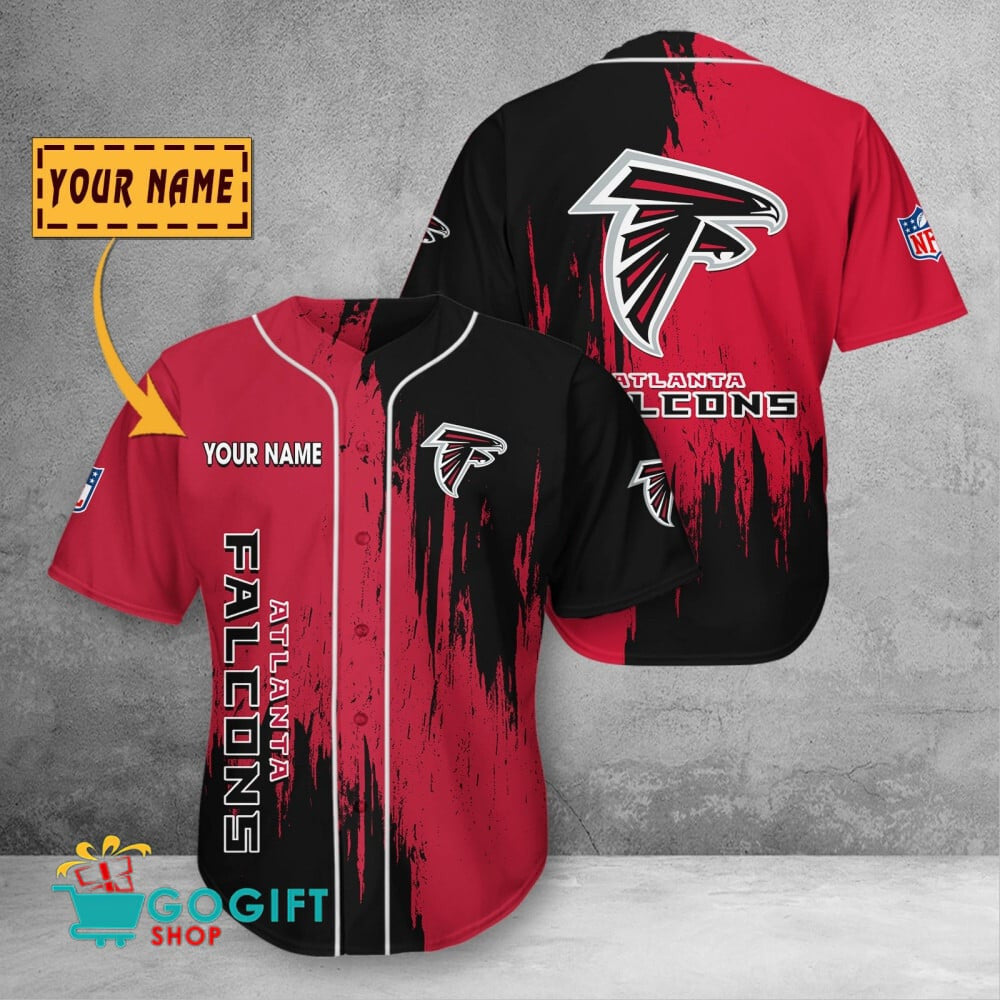 Atlanta Falcons Custom Name Scratched Color 3D Baseball Jersey