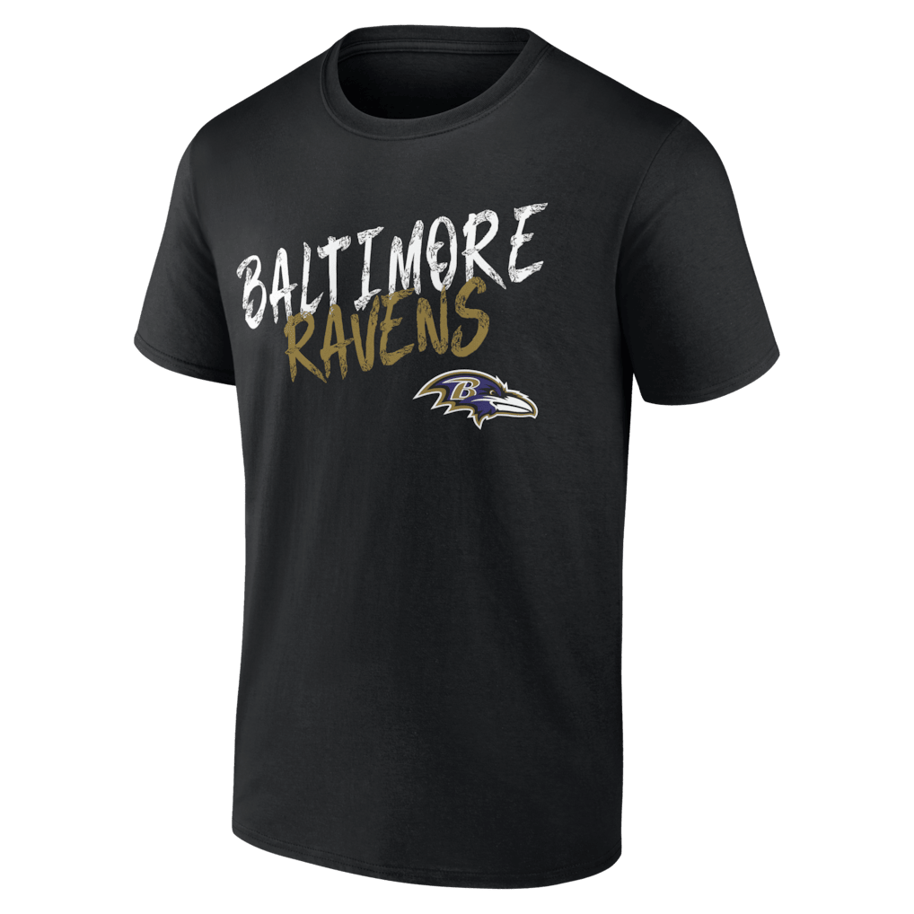 Baltimore Ravens Hustle Custom Name & Number T-Shirt - Black