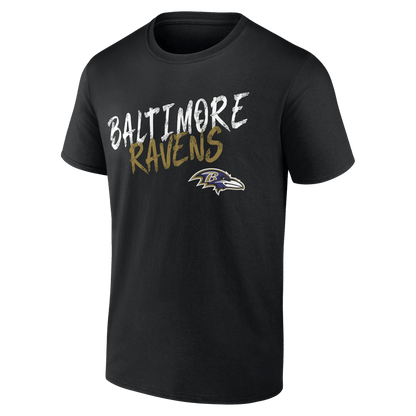 Baltimore Ravens Hustle Custom Name & Number T-Shirt - Black