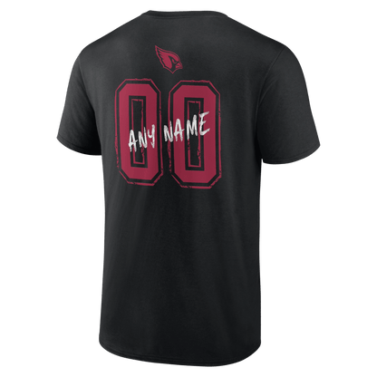 Arizona Cardinals Hustle Custom Name & Number T-Shirt - Black