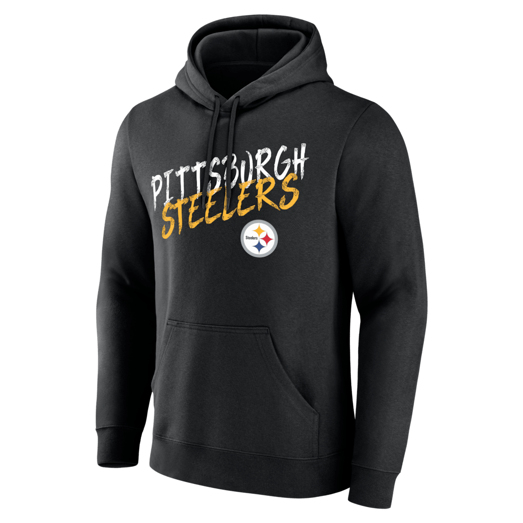 Pittsburgh Steelers Hustle Custom Name & Number Hoodie - Black