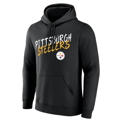 Pittsburgh Steelers Hustle Custom Name & Number Hoodie - Black