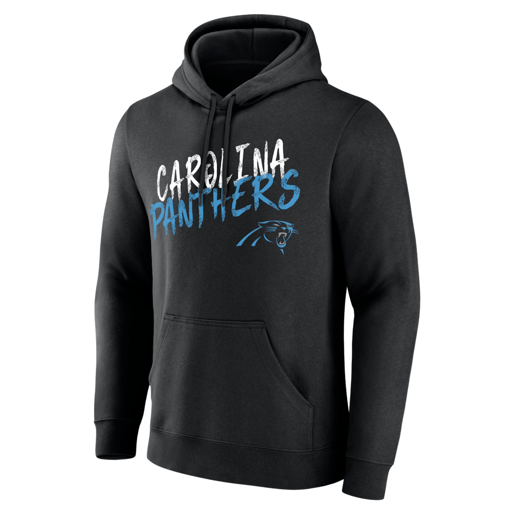 Carolina Panthers Hustle Custom Name & Number Hoodie - Black