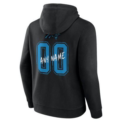 Carolina Panthers Hustle Custom Name & Number Hoodie - Black