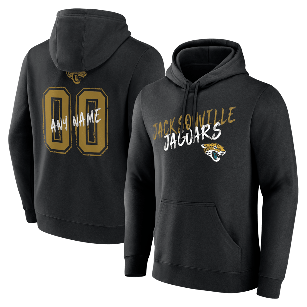 Jacksonville Jaguars Hustle Custom Name & Number Hoodie - Black