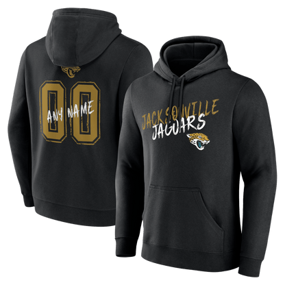 Jacksonville Jaguars Hustle Custom Name & Number Hoodie - Black