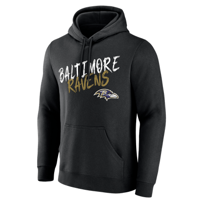 Baltimore Ravens Hustle Custom Name & Number Hoodie - Black