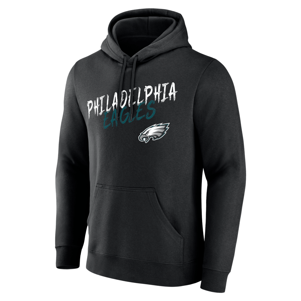 Philadelphia Eagles Hustle Custom Name & Number Hoodie - Black