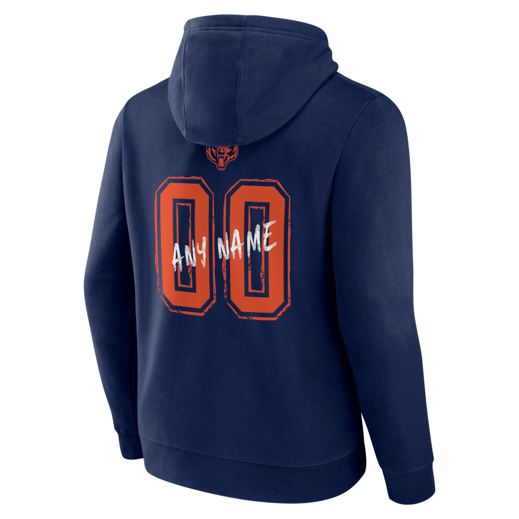 Chicago Bears Hustle Custom Name & Number Hoodie - Navy