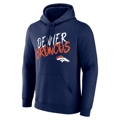 Denver Broncos Hustle Custom Name & Number Hoodie - Navy