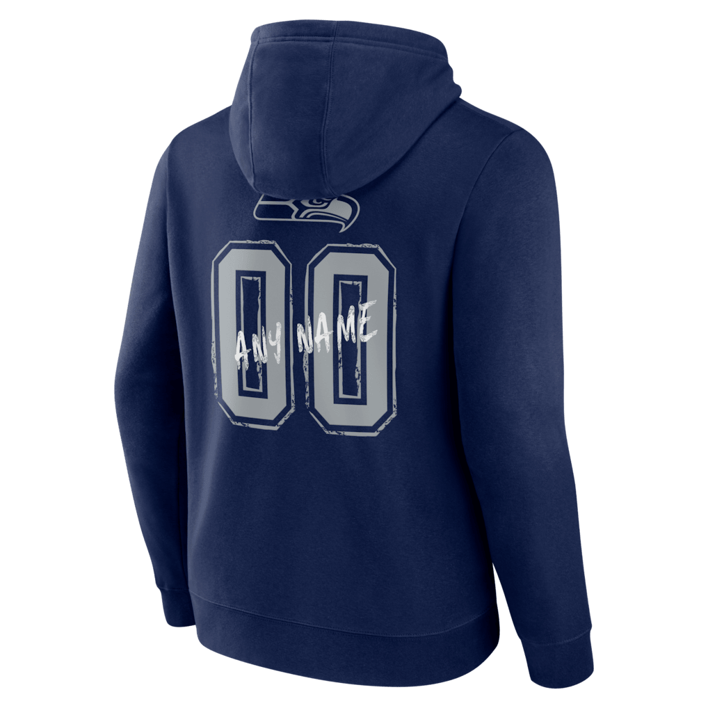 Seattle Seahawks Hustle Custom Name & Number Hoodie - Navy
