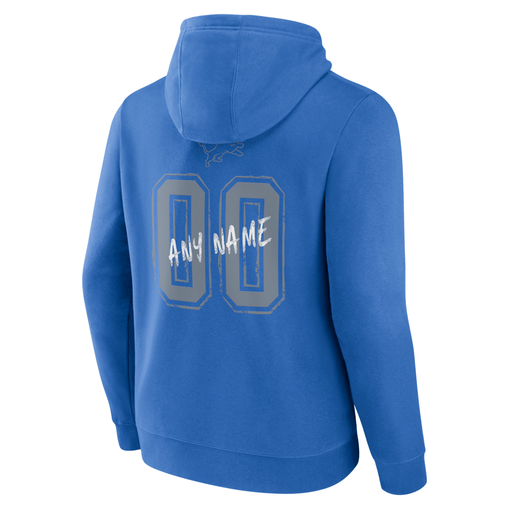 Detroit Lions Hustle Custom Name & Number Hoodie - Blue