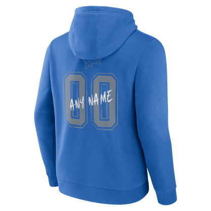 Detroit Lions Hustle Custom Name & Number Hoodie - Blue
