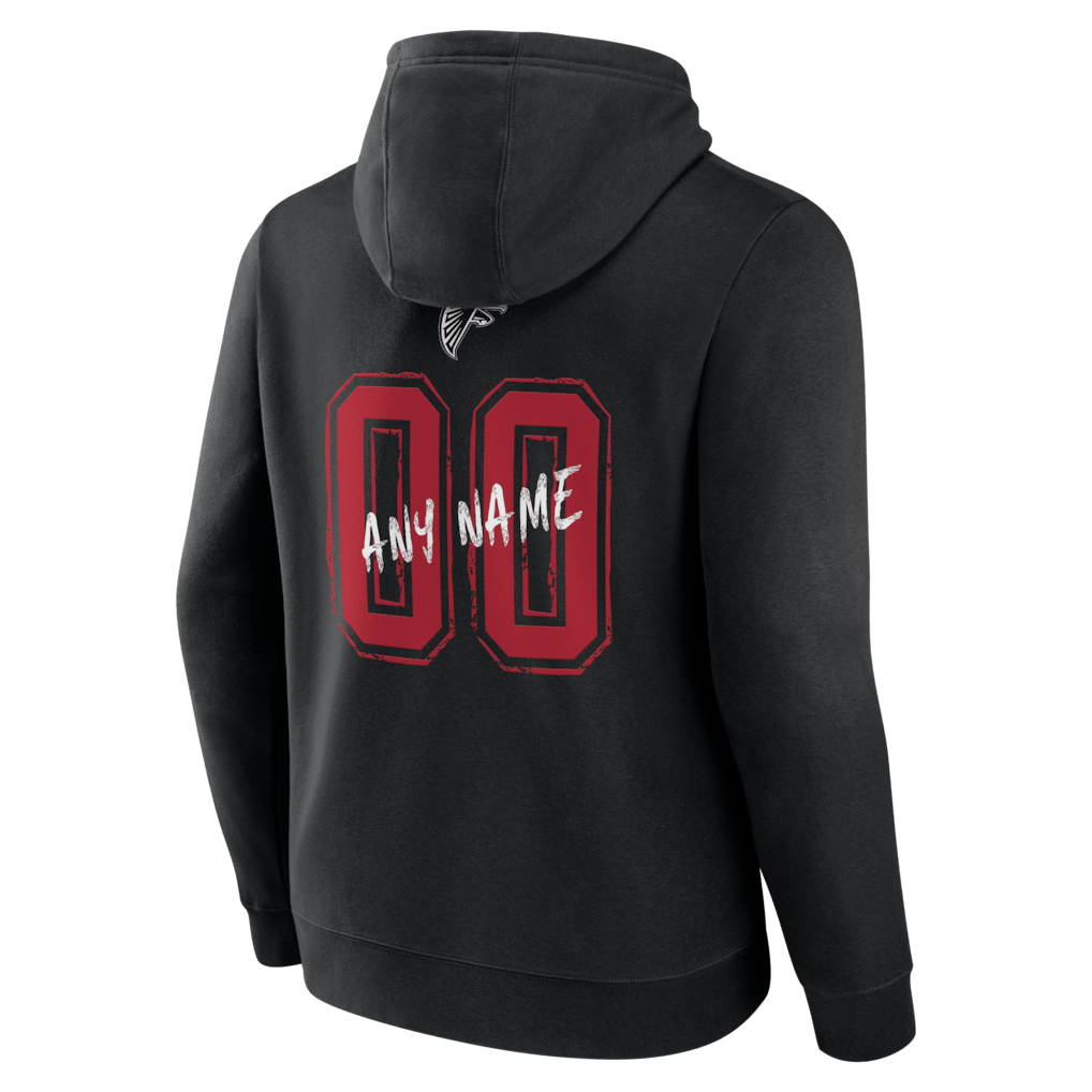 Atlanta Falcons Hustle Custom Name & Number Hoodie - Black