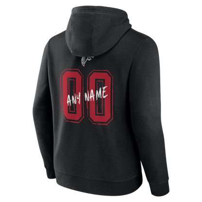 Atlanta Falcons Hustle Custom Name & Number Hoodie - Black