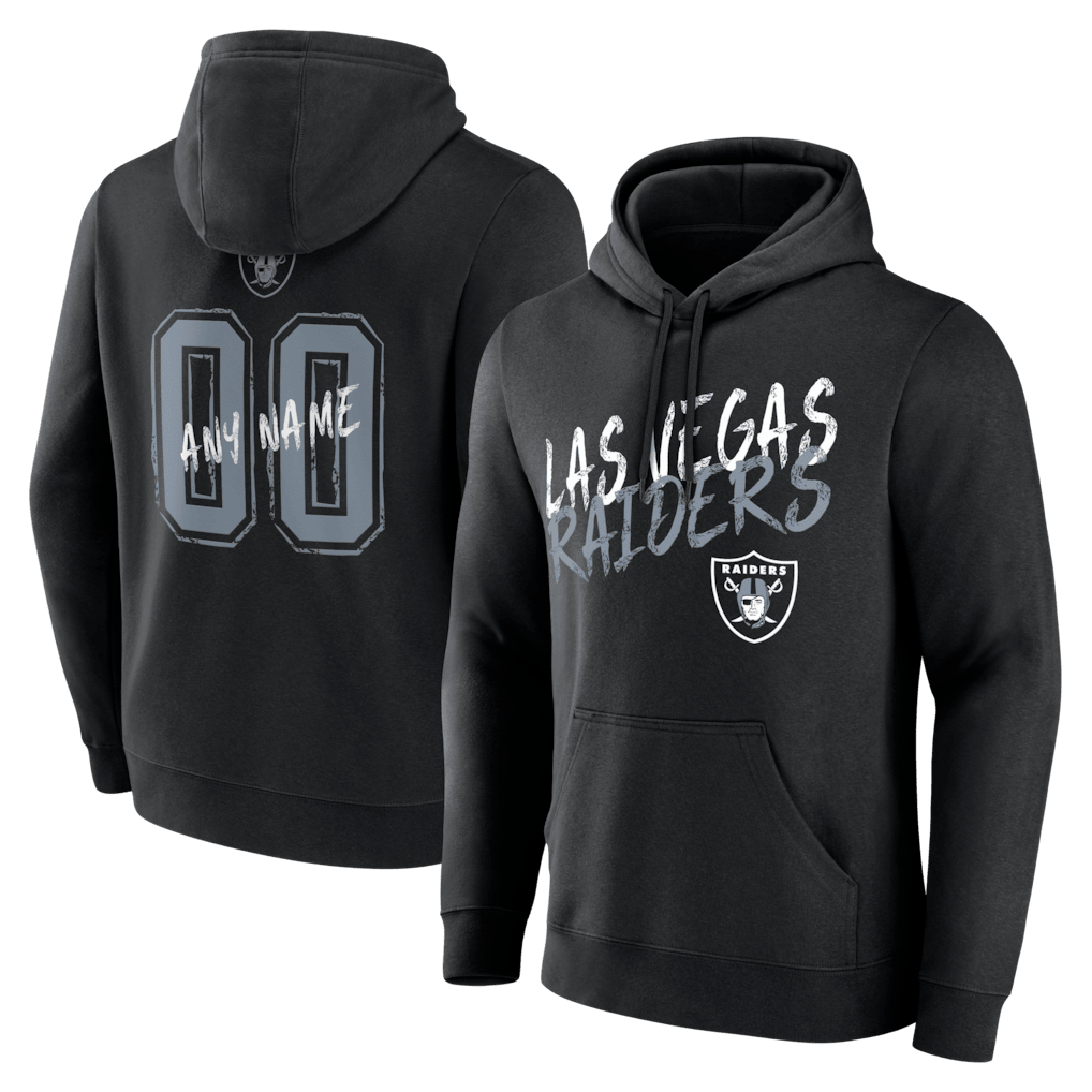 Las Vegas Raiders Hustle Custom Name & Number Hoodie - Black