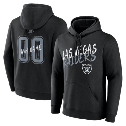 Las Vegas Raiders Hustle Custom Name & Number Hoodie - Black