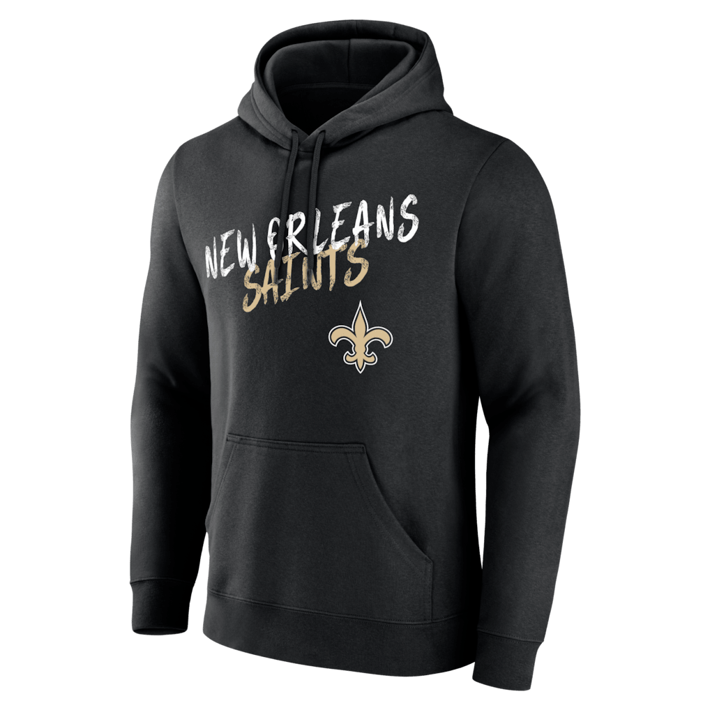 New Orleans Saints Hustle Custom Name & Number Hoodie - Black