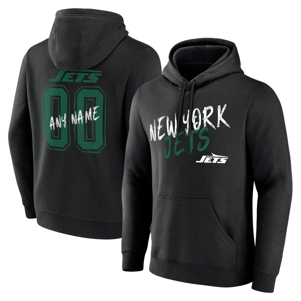 New York Jets Hustle Custom Name & Number Hoodie - Black