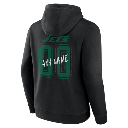 New York Jets Hustle Custom Name & Number Hoodie - Black