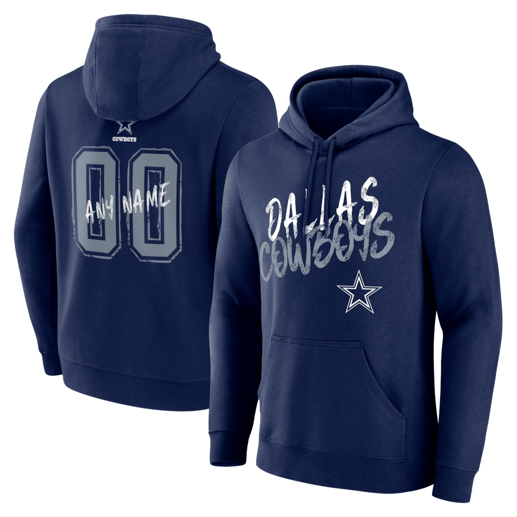 Dallas Cowboys Hustle Custom Name & Number Hoodie - Navy