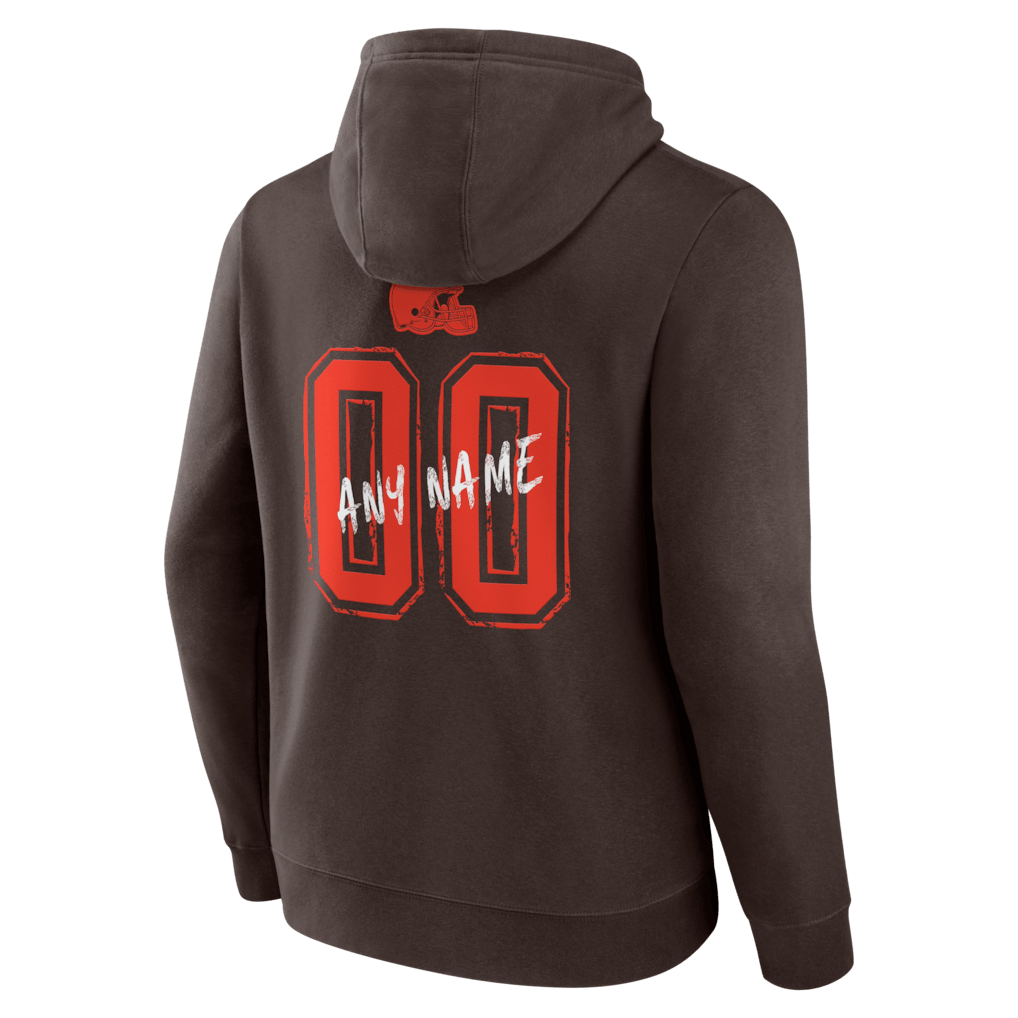 Cleveland Browns Hustle Custom Name & Number Hoodie - Brown