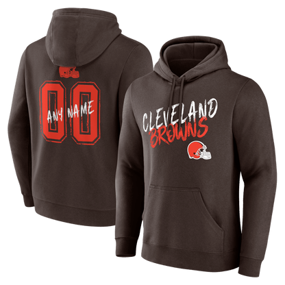 Cleveland Browns Hustle Custom Name & Number Hoodie - Brown