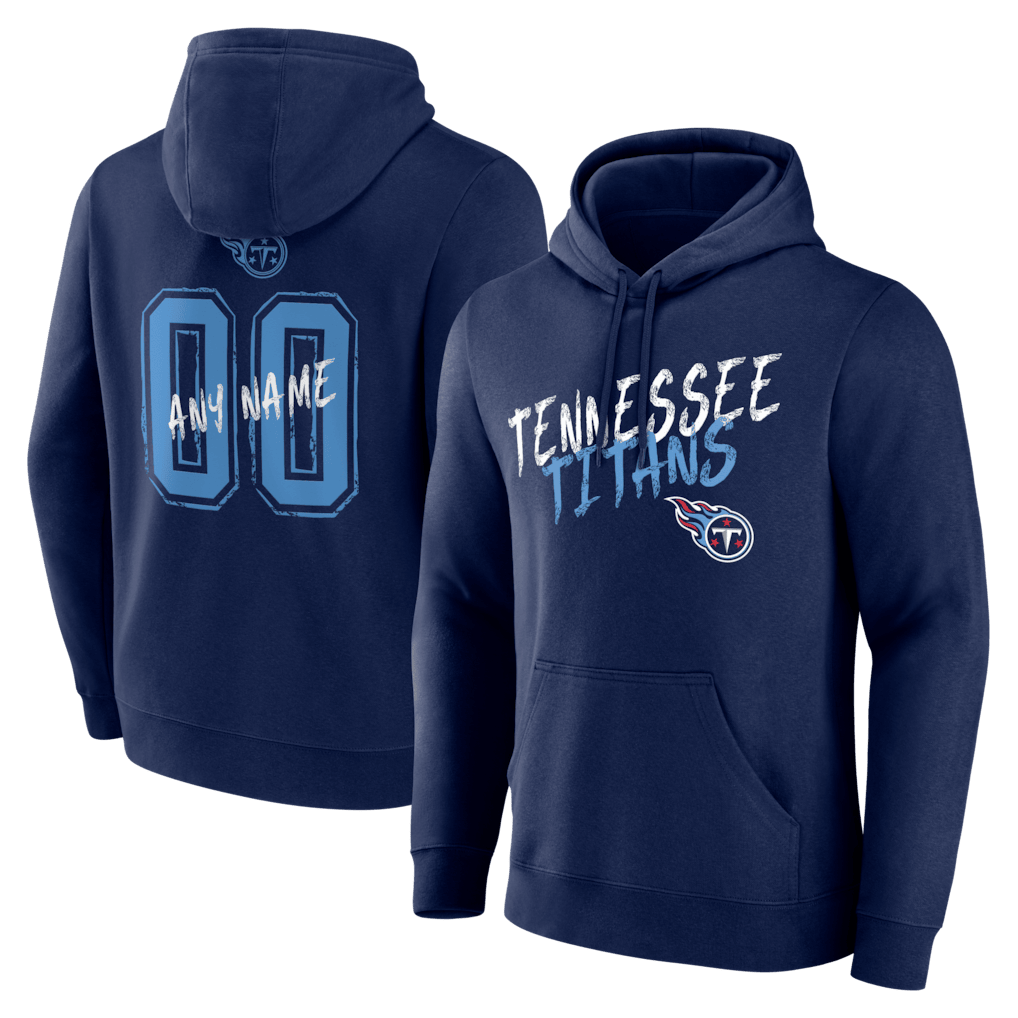 Tennessee Titans Hustle Custom Name & Number Hoodie - Navy