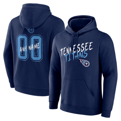 Tennessee Titans Hustle Custom Name & Number Hoodie - Navy