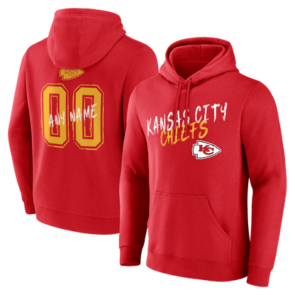 Kansas City Chiefs Hustle Custom Name & Number Hoodie - Red