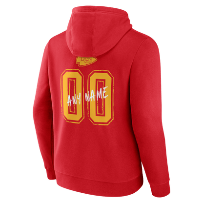 Kansas City Chiefs Hustle Custom Name & Number Hoodie - Red