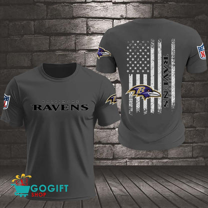 Baltimore Ravens US Flag Vintage Style All Over Printed T-shirt