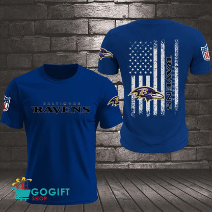Baltimore Ravens US Flag Vintage Style All Over Printed T-shirt