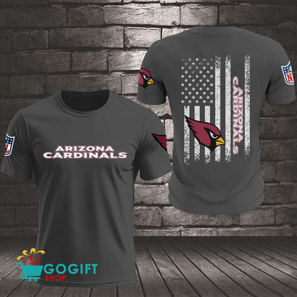 Arizona Cardinals US Flag Vintage Style All Over Printed T-shirt
