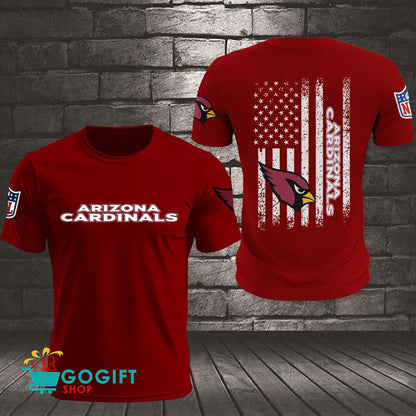 Arizona Cardinals US Flag Vintage Style All Over Printed T-shirt