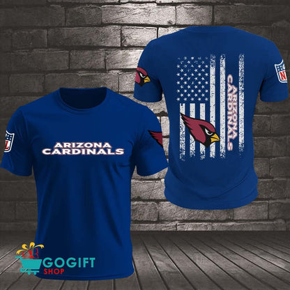 Arizona Cardinals US Flag Vintage Style All Over Printed T-shirt