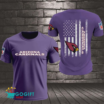 Arizona Cardinals US Flag Vintage Style All Over Printed T-shirt