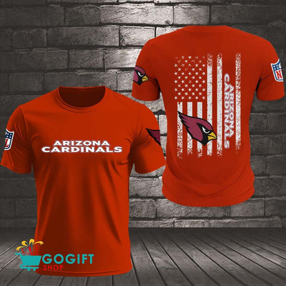 Arizona Cardinals US Flag Vintage Style All Over Printed T-shirt