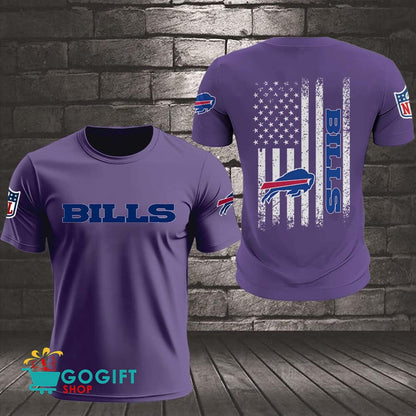 Buffalo Bills US Flag Vintage Style All Over Printed T-shirt