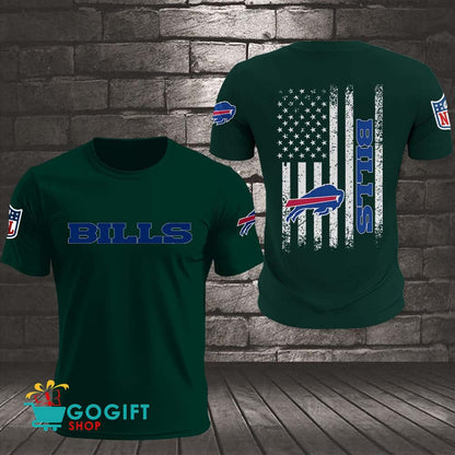 Buffalo Bills US Flag Vintage Style All Over Printed T-shirt