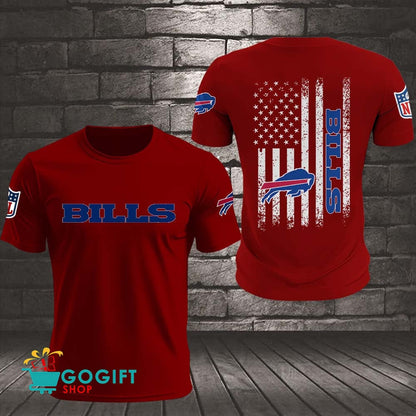 Buffalo Bills US Flag Vintage Style All Over Printed T-shirt