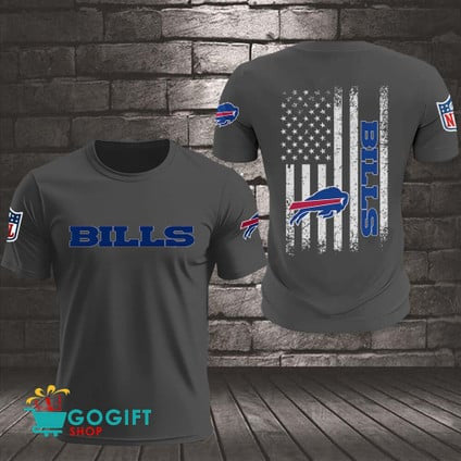 Buffalo Bills US Flag Vintage Style All Over Printed T-shirt