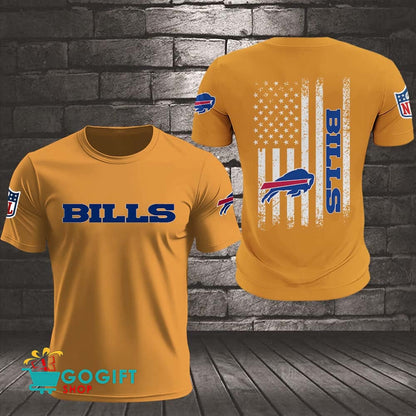 Buffalo Bills US Flag Vintage Style All Over Printed T-shirt