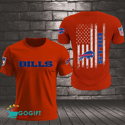 Buffalo Bills US Flag Vintage Style All Over Printed T-shirt
