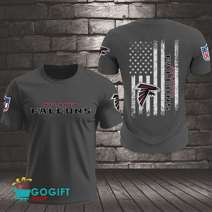 Atlanta Falcons US Flag Vintage Style All Over Printed T-shirt