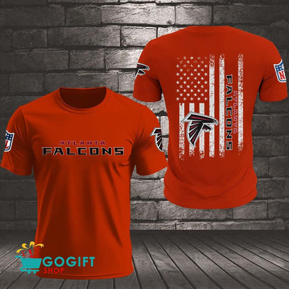 Atlanta Falcons US Flag Vintage Style All Over Printed T-shirt